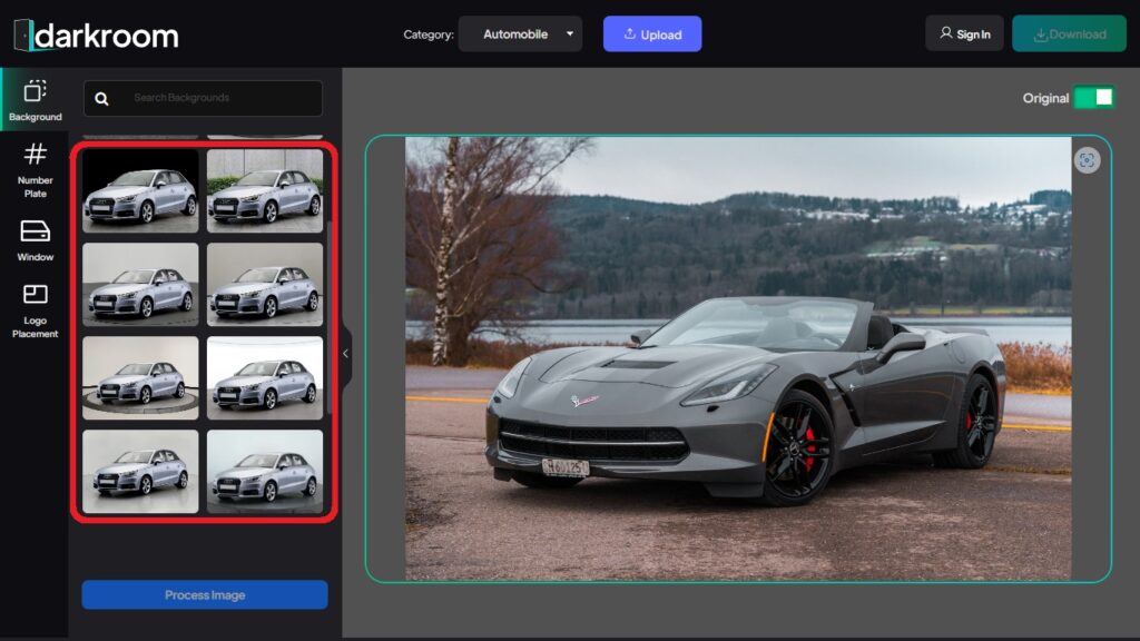 Car Backgrounds - select the backgrounds