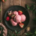 Strawberries and icecream food photoshoot