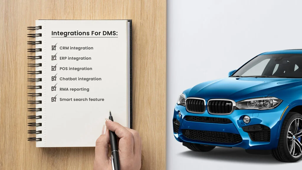 How many third-party integrations does the automotive DMS offer?