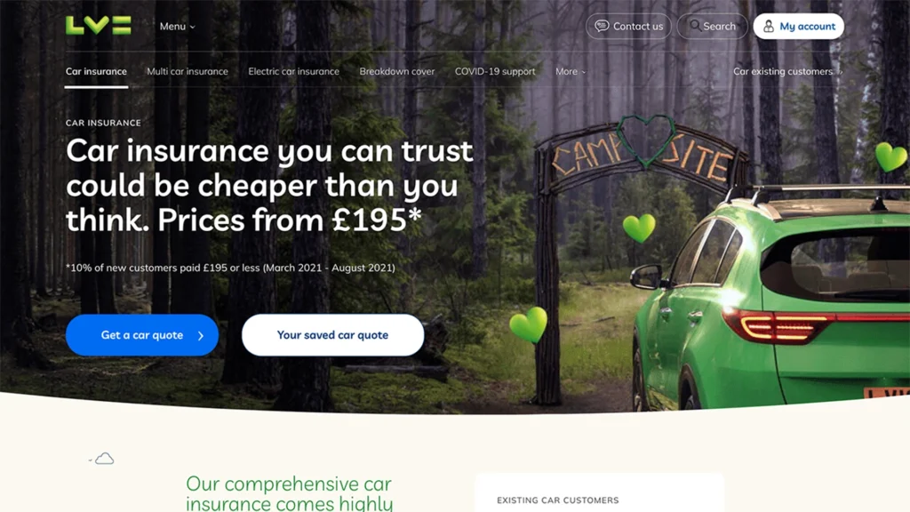 LV Car Insurance Landing Page