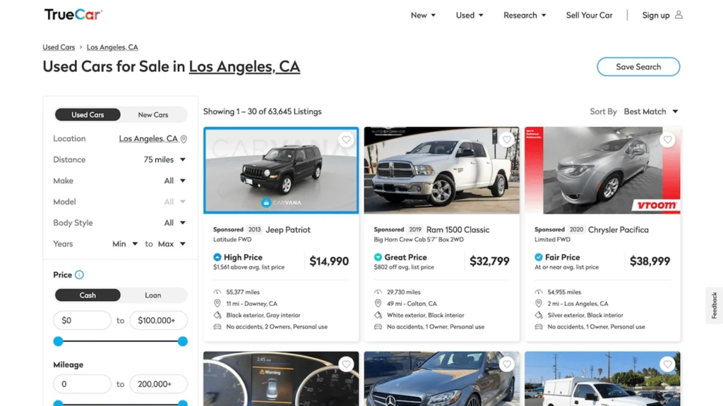 TrueCar Landing Page