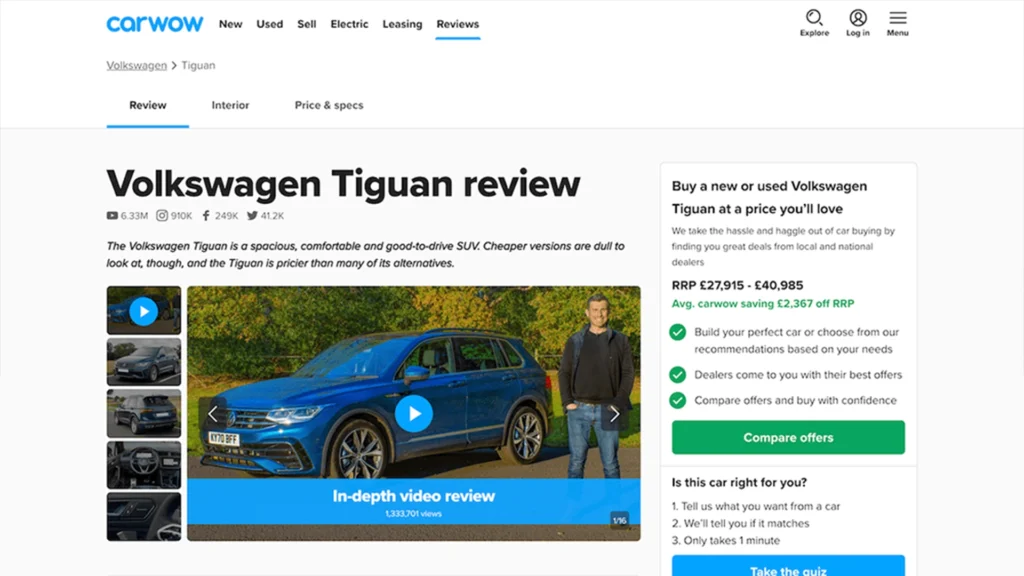 CarWow Landing Page