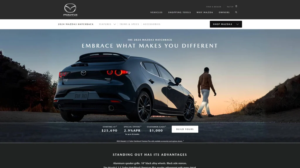 Mazda3 Landing Page