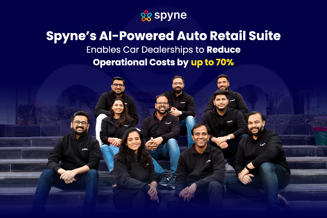 Spyne management posing for a retail suite product launch