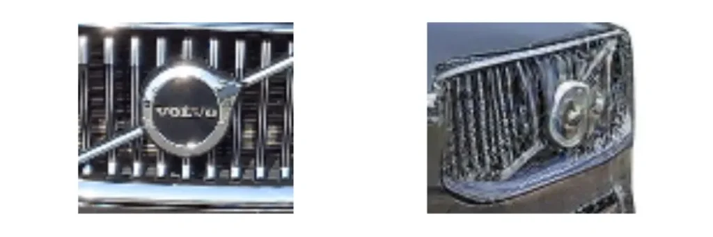 Logo in the original reference view vs in the generated view