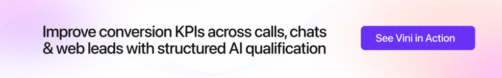 See what structured lead qualification looks like. Book a demo to see vini in action
