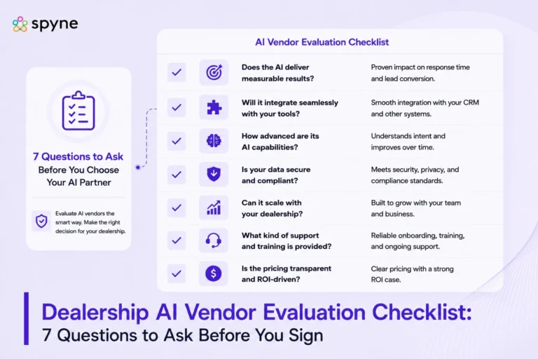 Dealership AI Vendor Evaluation Checklist: 7 Questions to Ask Before You Sign