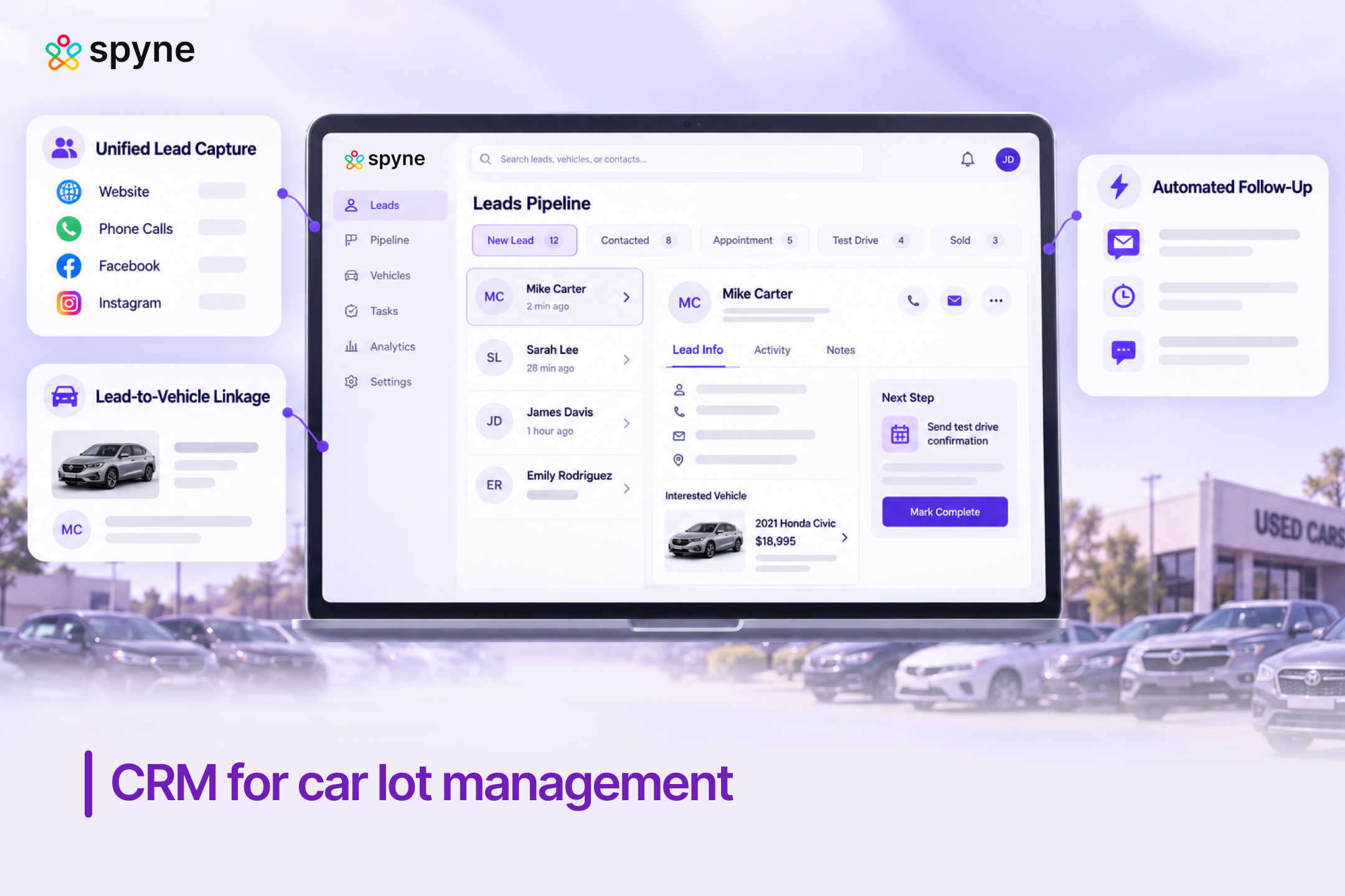 CRM for car lot management